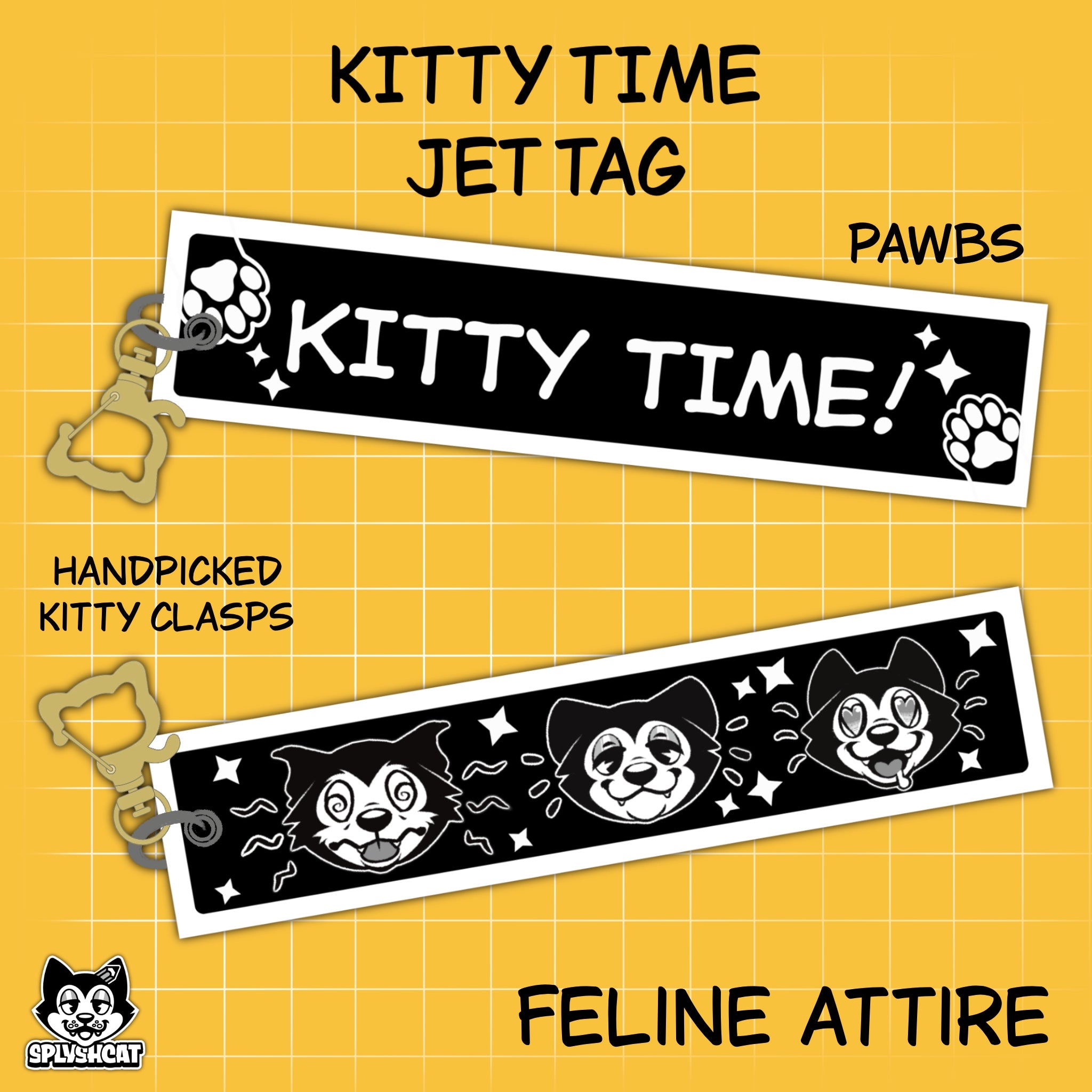 KITTY TIME! Double-Sided Jet Tag