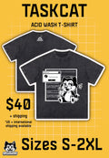 TASKCAT: "Task Failed Successfully" Acid Wash T-Shirt